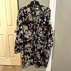 Long Sleeve Kimono Style Dress with Neck tie Waist tie